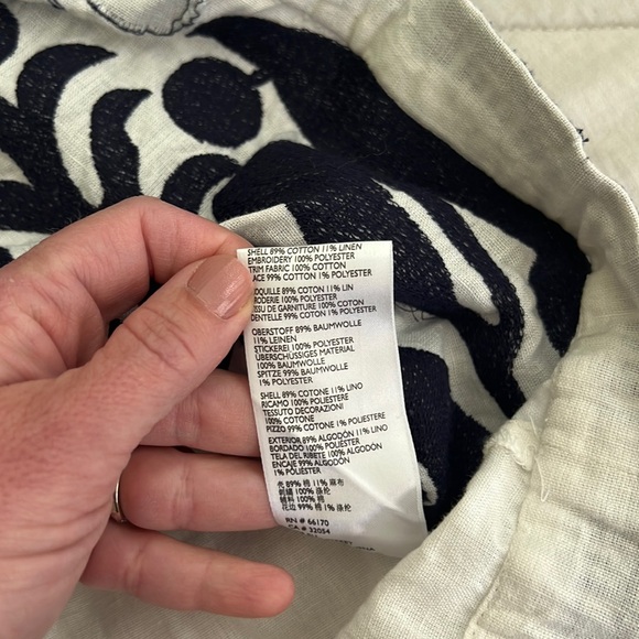 Anthropologie Maeve Liyah Linen Embroidered Blouse Shirt Top Size 0 - Picture 12 of 16